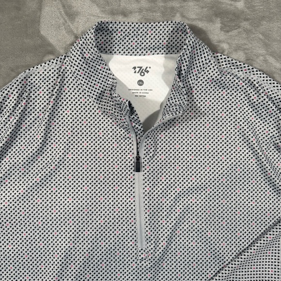 1764 Quarter Zip Pullover Mens XXL Light Blue Performance Golf Mock Neck - Picture 2 of 9